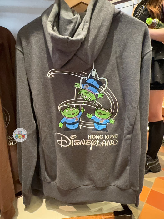 HKDL - 2026 Toy Story Aliens "Hong Kong Disneyland" Wordings Zip Hoodie for Adults (Color: Black)