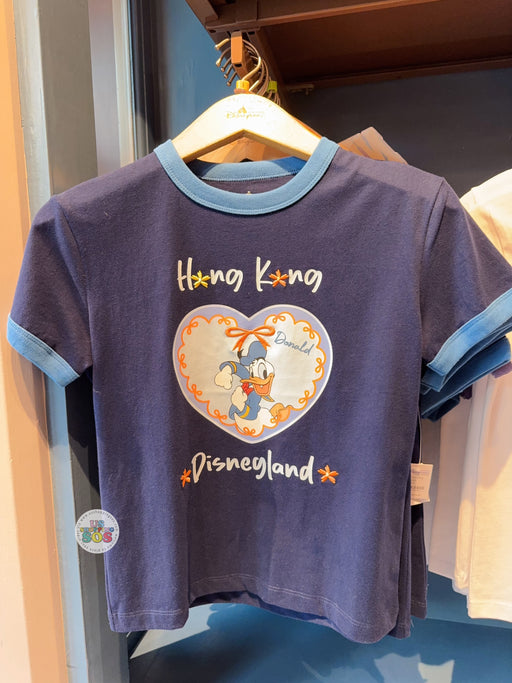 HKDL - 2026 Donald Duck "Hong Kong Disneyland" & Heart Ringer T Shirt for Adults