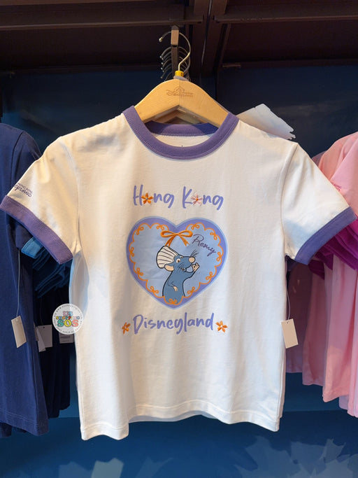 HKDL - 2026 Ratatouille Remy "Hong Kong Disneyland" & Heart Ringer T Shirt for Adults
