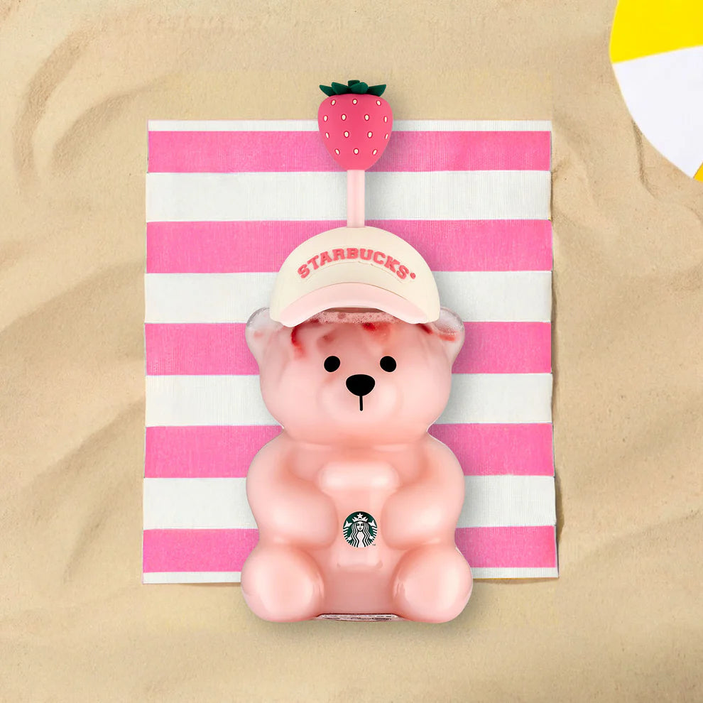 Starbucks Hong Kong - 2026 Bearista Glass Bear with Strawberry Topper 20oz