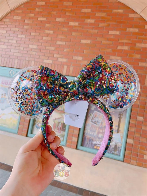 On Hand!!! SHDL - Minnie Mouse Colorful Glitter Clear Ears Headband