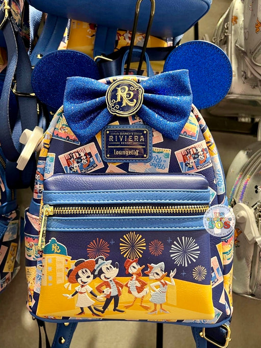 WDW - Disney’s Riviera Resort - Loungefly Minnie Blue Postcard Ear Backpack