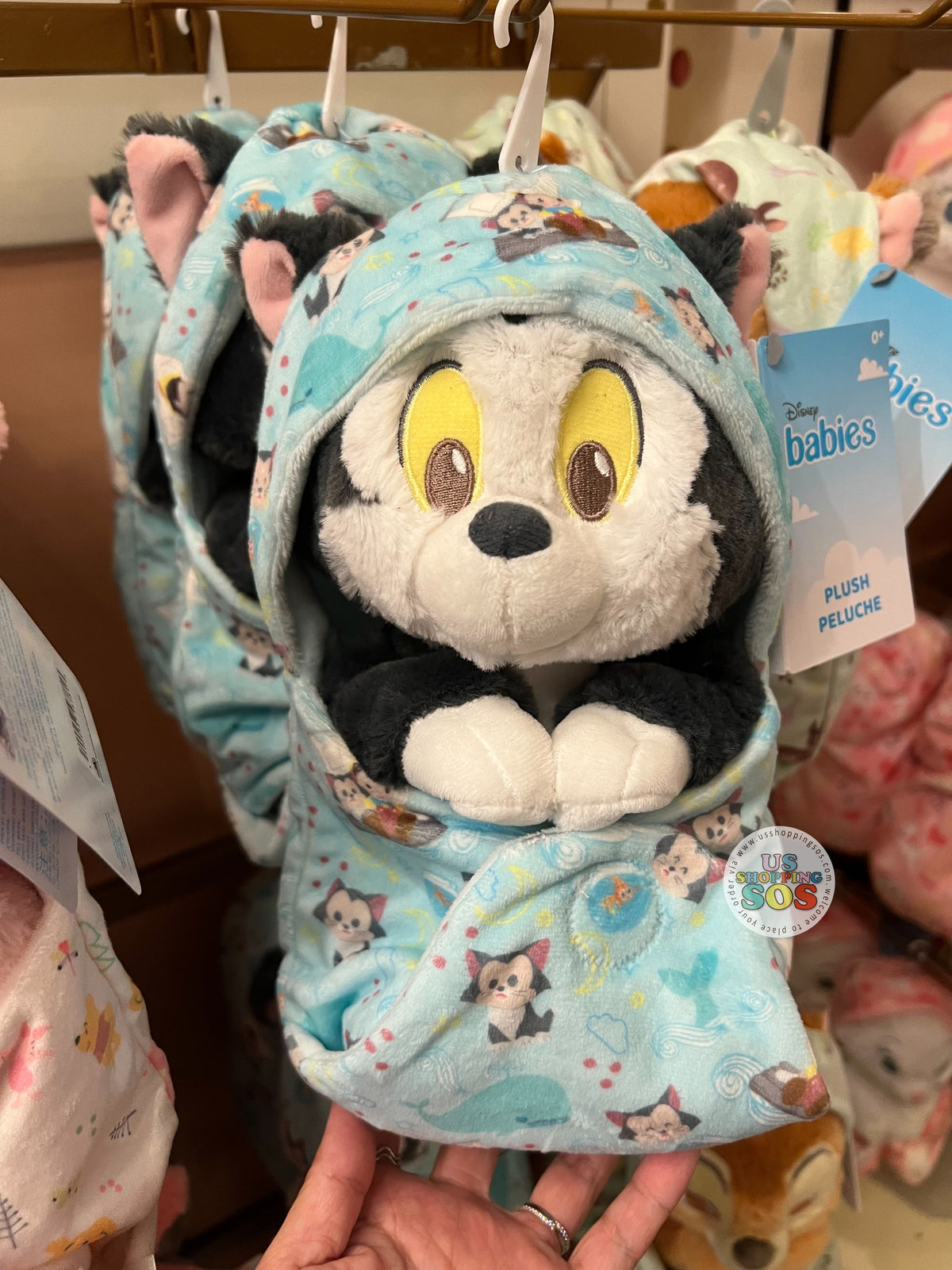 DLR WDW Disney Babies in Hooded Blanket Plush Toy Figaro USShoppingSOS