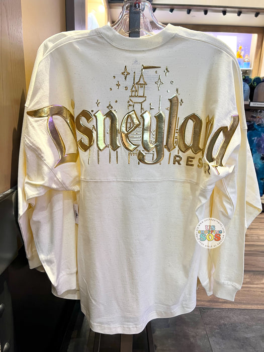 DLR - Spirit Jersey "Disneyland Resort" Gold Foil Castle Cream Pullover (Adult)
