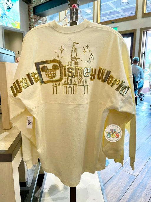 WDW - Spirit Jersey "Walt Disney World" Gold Foil Castle Cream Pullover (Adult)