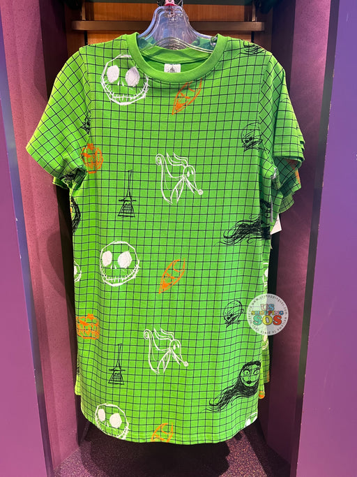 DLR/WDW - The Nightmare Before Christmas - Character Sketch Green Grid Long T-shirt (Adult)