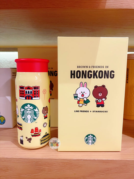 Starbucks Hong Kong - Starbucks® X LINE FRIENDS in Hong Kong Collection - Brown & Cony Steel Water Bottle 12oz