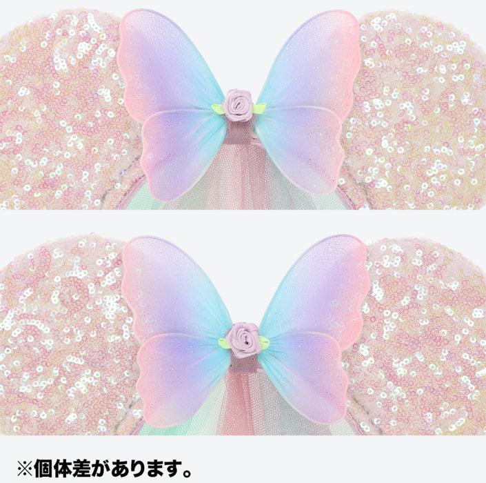 TDR - Minnie Mouse "Butterfly-Like Ribbon" Sequin Ear Headband with Veil (Release Date: Aug 3)