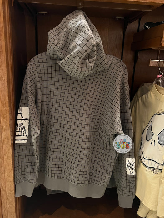 DLR/WDW - The Nightmare Before Christmas - Jack Skellington Patches Grey Grid Hoodie Pullover (Adult)