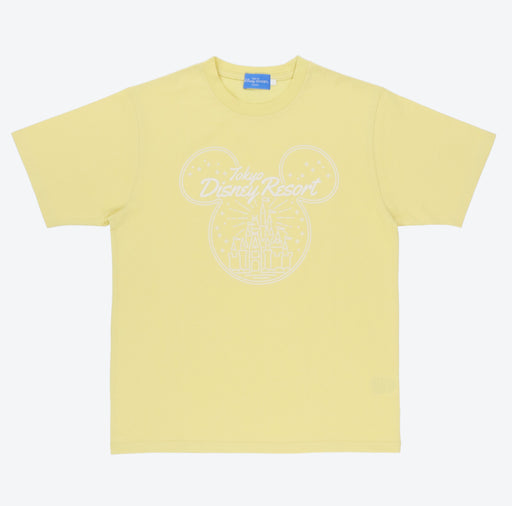 TDR - Tokyo Disney Resort x Cinderella Castle & Mickey Mouse Head T Shirt for Adults (Color: Light Yellow) (Release Date: Apr 27)