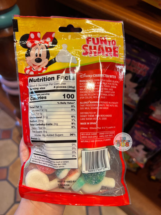DLR - Disney Character Bites - Minnie Sour Gummi Lollipops