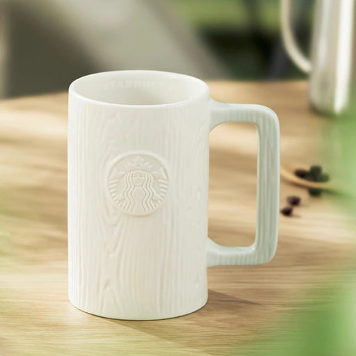 Starbucks China - Mint Green 2023 - 2. Embossed Wood Pattern Ceramic Mug 414ml