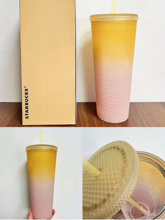 Starbucks China - Natural Series 2023 - 4. Pink & Orange Ombré Studded Cold Cup 710ml