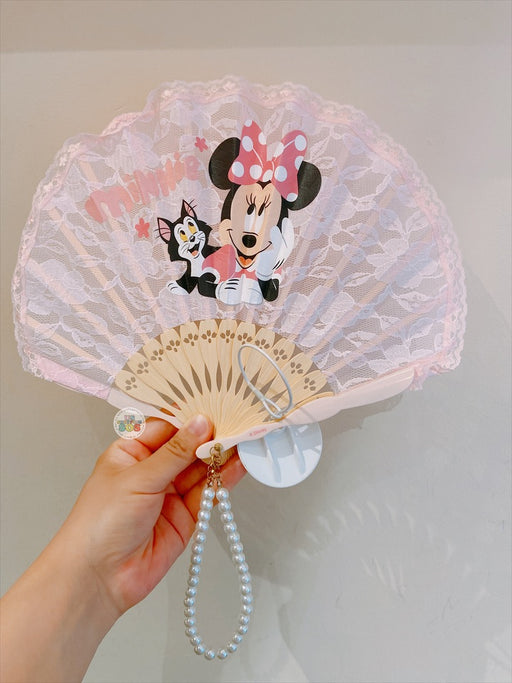 SHDL - Minnie Mouse Lace Hand Fan with Pearl Strap