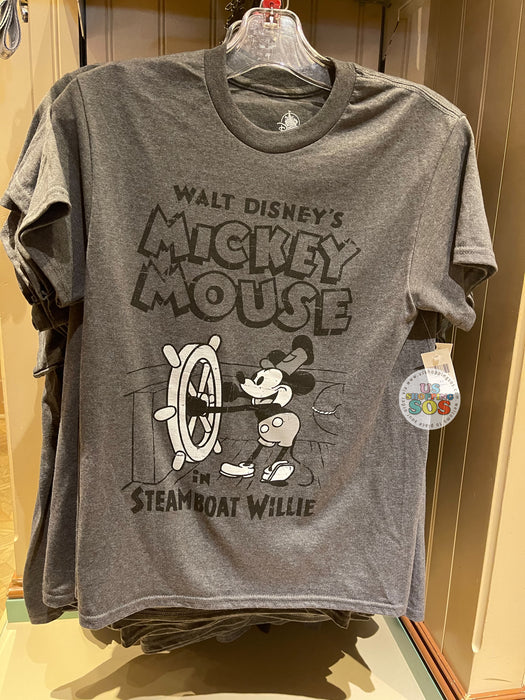 DLR - Walt Disney’s Mickey Mouse in Steamboat Willie Heather Grey Graphic Tee (Adult)