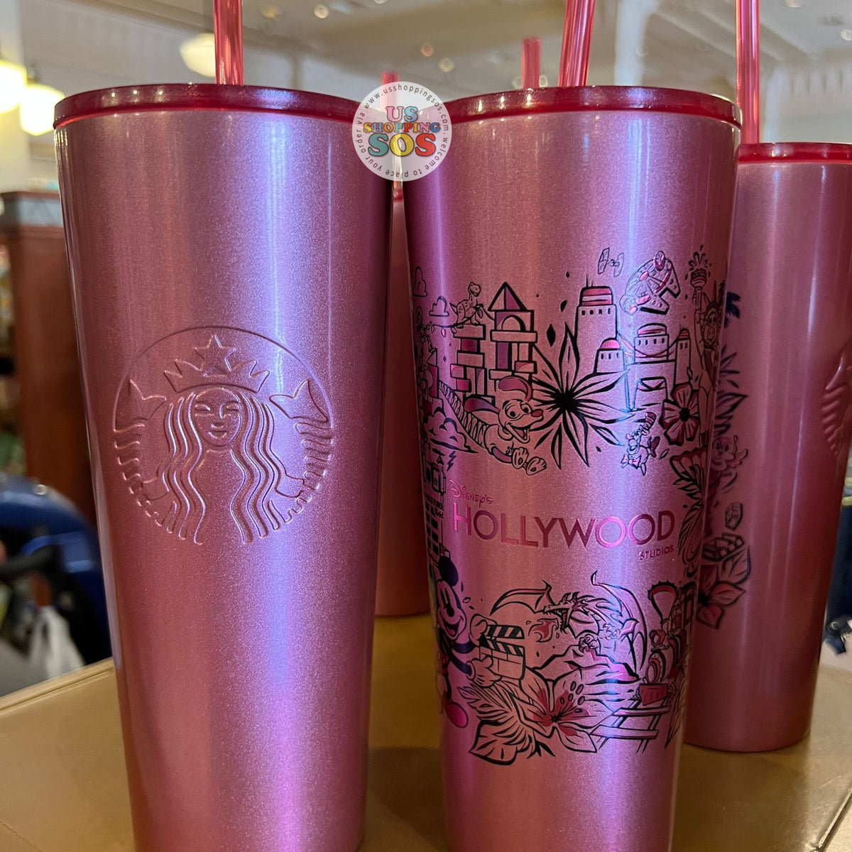 Pink & Silver Shimmering Disneyland Resort Starbucks Tumbler Now Available  - Disneyland News Today