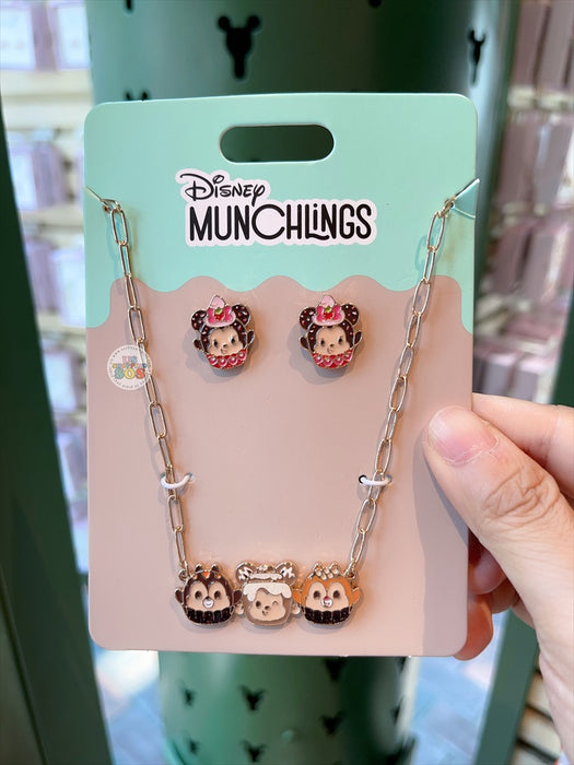HKDL - Mickey & Friends ‘Munchlings’ Earrings & Necklace Set