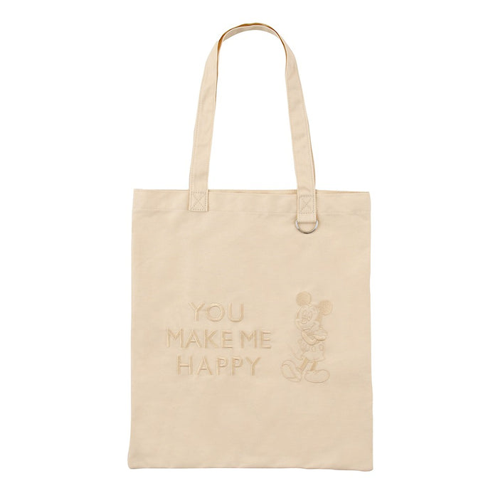 JDS - Mickey Mouse ‘You Make Me Happy’ Flat Tote Bag