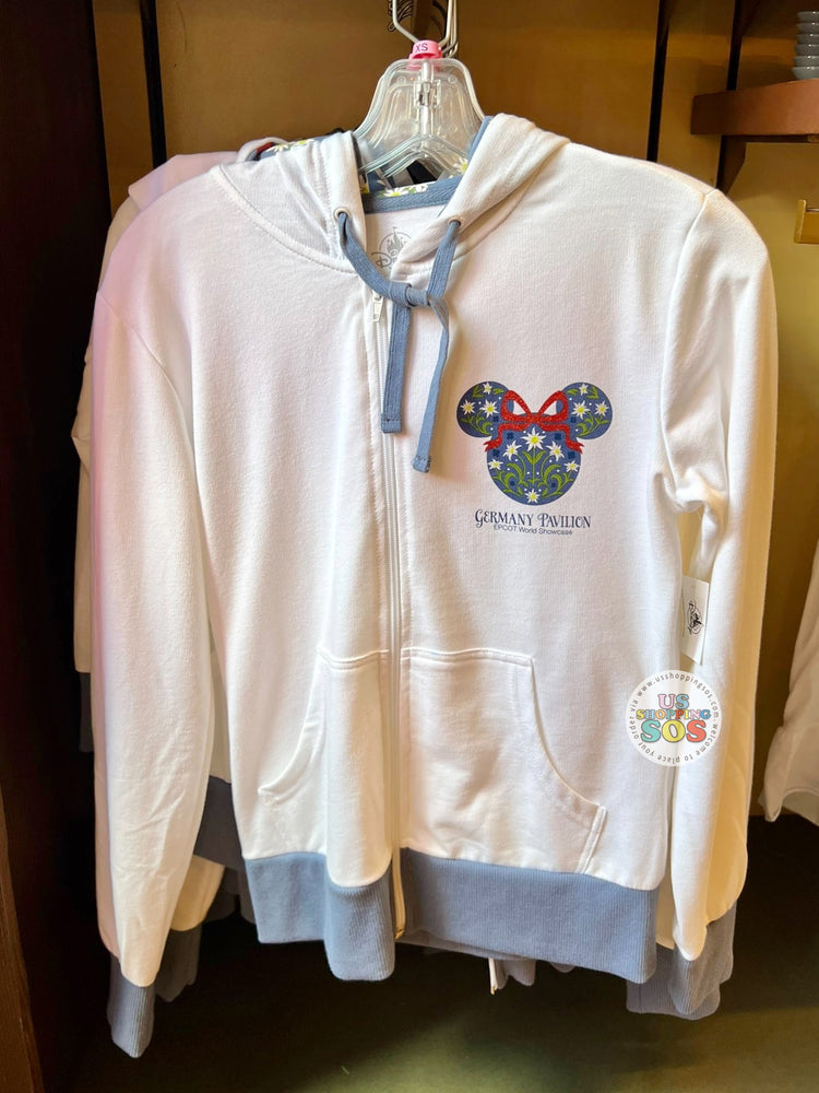 WDW - Epcot World Showcase Germany - Minnie Edelweiss White Hoodie Sweater Jacket (Adult)
