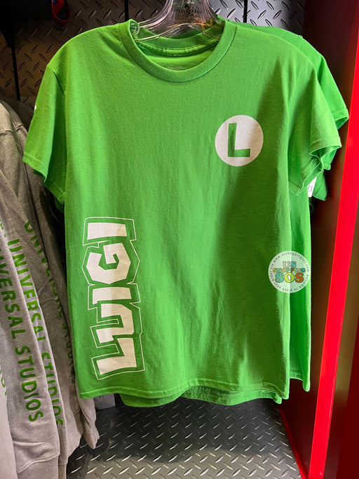Universal Studios - Super Nintendo World - Luigi “L” Logo Electric Green Tee (Adult)