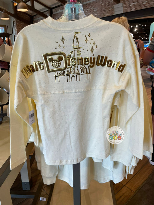 WDW - Spirit Jersey "Walt Disney World" Gold Foil Castle Cream Pullover (Youth)