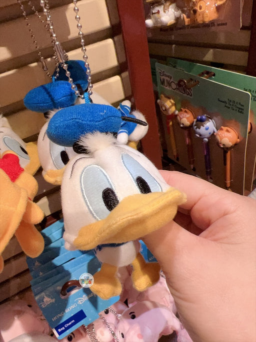 HKDL - Donald Duck Big Plushy Head Hat Shaped Keychain