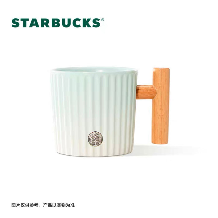 Starbucks China - Mint Green 2023 - 1. Ombré Embossed Stripe Ceramic Mug 375ml