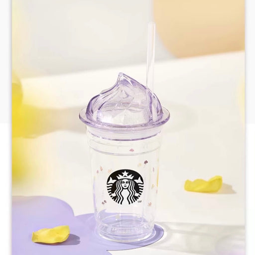 Starbucks China - Summer Flower Field 2023 - 6. Ice Cream Flower Style Straw Glass Cold Cup 355ml