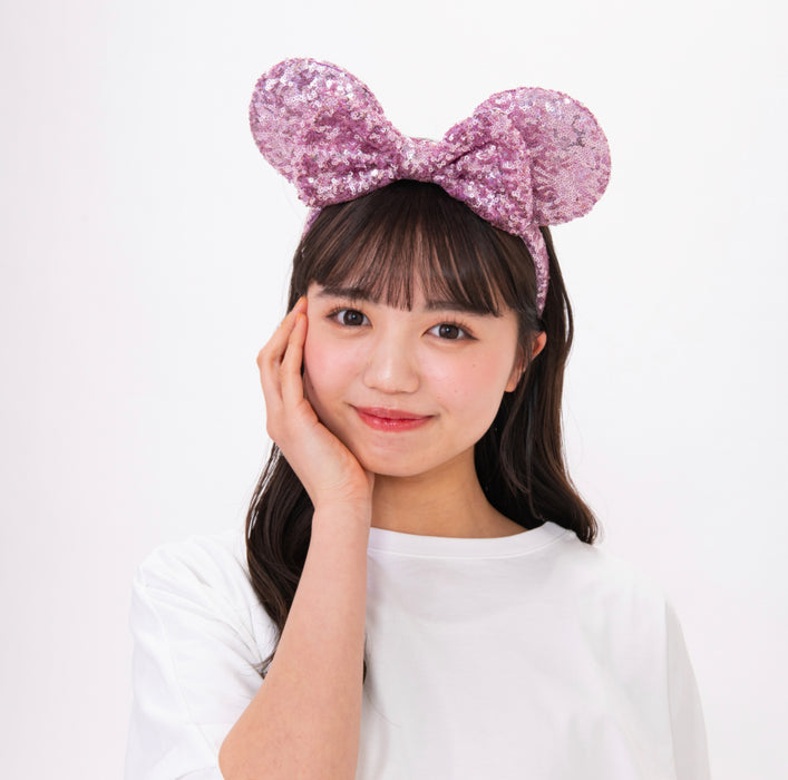 Millenial Pink Sequin & Rhinestone Minnie Mouse Ears Headband -  Sweden