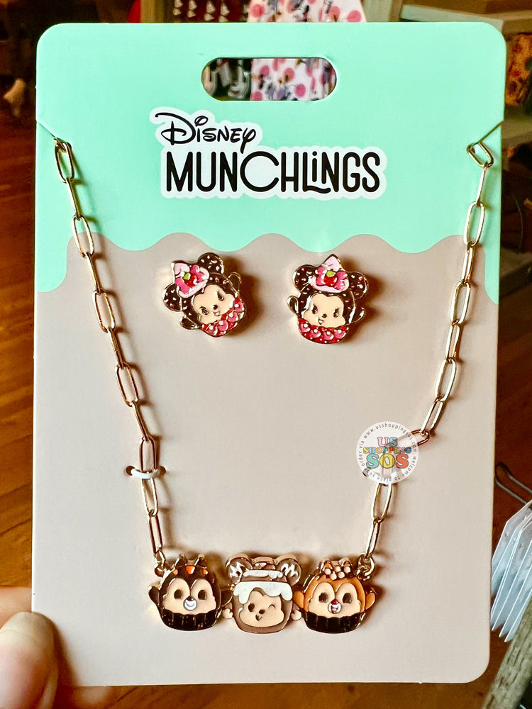 DLR/WDW - Munchlings Jewelry - Chip, Dale, Mickey & Minnie Necklace & Earrings Set