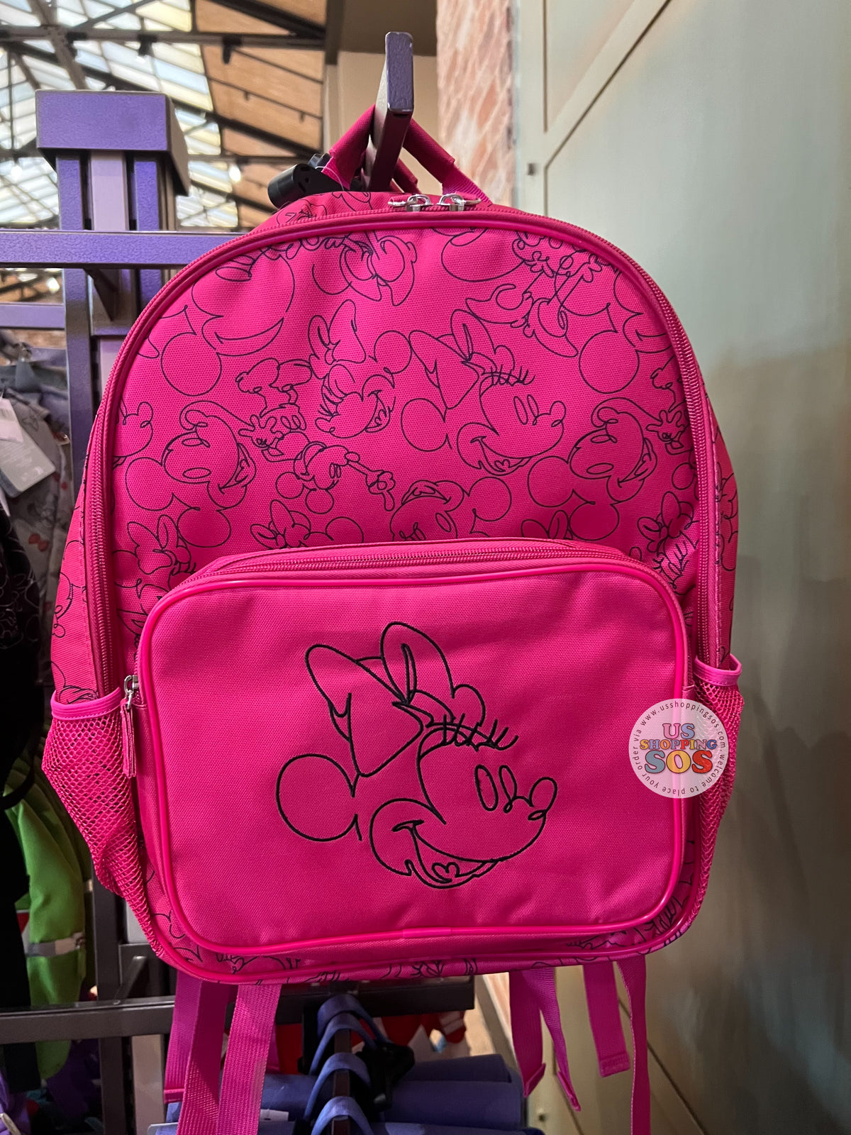 Pink top minnie backpack