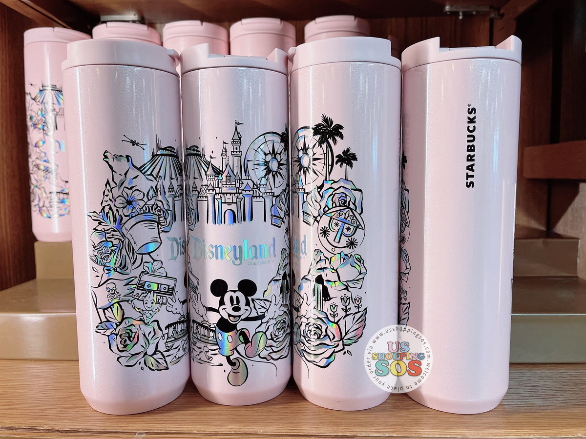 Pink & Silver Shimmering Disneyland Resort Starbucks Tumbler Now Available  - Disneyland News Today