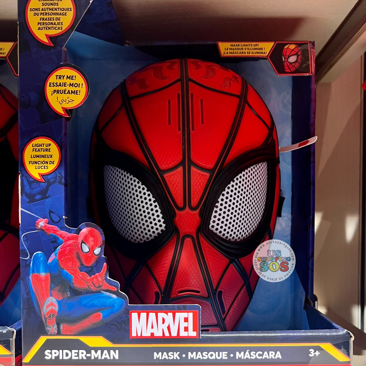 Marvel Spiderman Talking Electronic Halloween Mask Lights Up Says