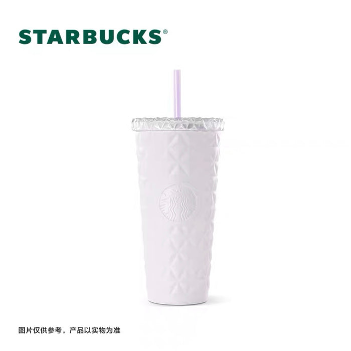 Starbucks China - Blooming Purple 2023 - 16. Dreamy Purple Floral Embossed Stainless Steel Cold Cup 591ml