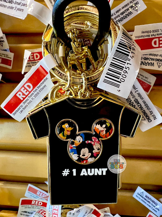DLR - Mickey & Friends T-shirt Keychain - #1 Aunt