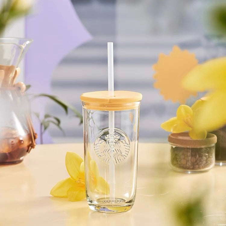 Glass Cups With Lid and Straw Flower Glass Cups Floral Glass -  in 2023