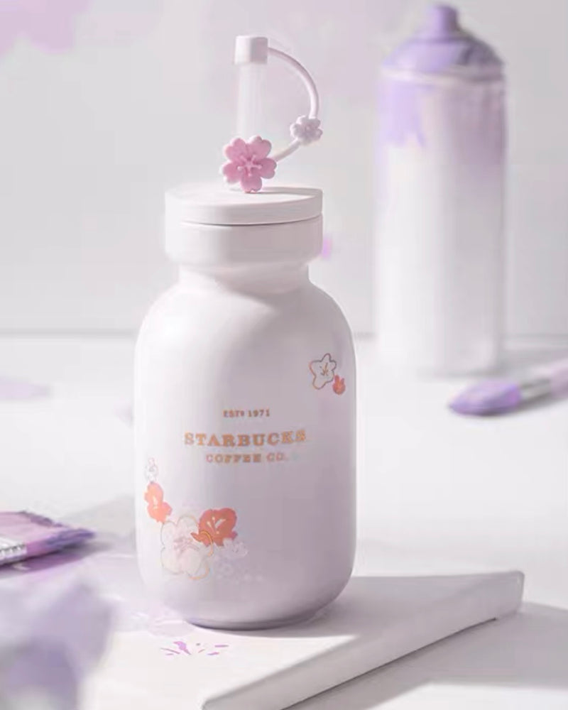 Starbucks China - Blooming Purple 2023 - 19. Sakura Ombré Purple Mason Jar with Straw 430ml