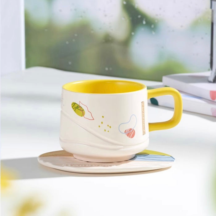 Starbucks China - Natural Series 2023 - 19. Yellow Inner Ceramic Mug with Saucer 365ml