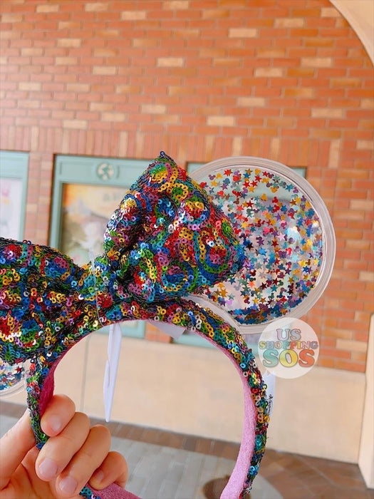 On Hand!!! SHDL - Minnie Mouse Colorful Glitter Clear Ears Headband