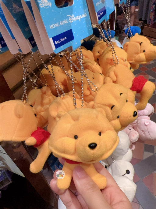 HKDL - Winnie the Pooh Big Plushy Head Hat Shaped Keychain