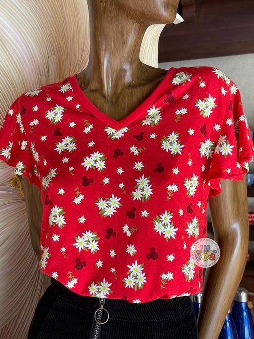 WDW - Epcot World Showcase Germany - Minnie Edelweiss All-Over-Print Red T-shirt (Adult)