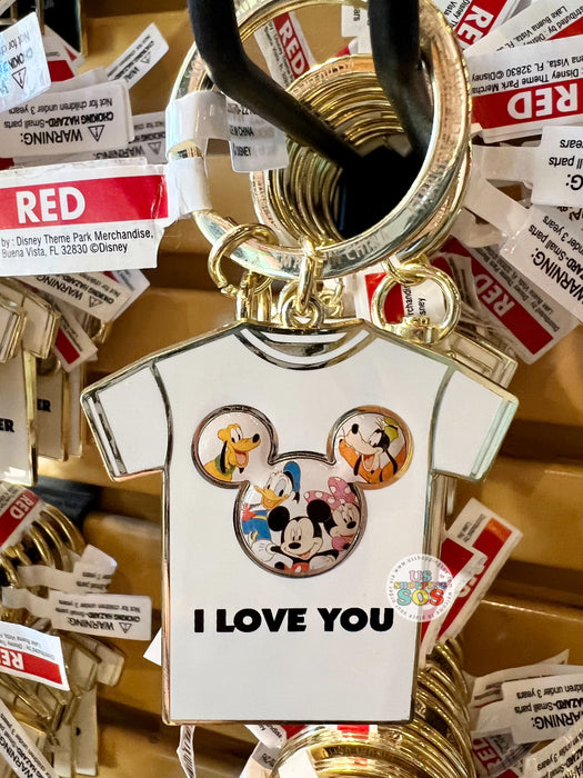 DLR - Mickey & Friends T-shirt Keychain - I Love You