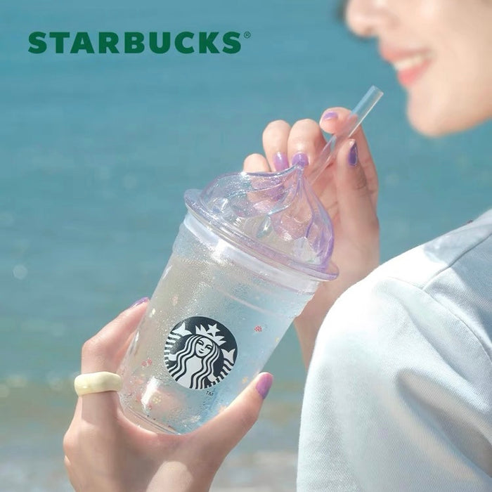 Starbucks China - Summer Flower Field 2023 - 6. Ice Cream Flower Style Straw Glass Cold Cup 355ml