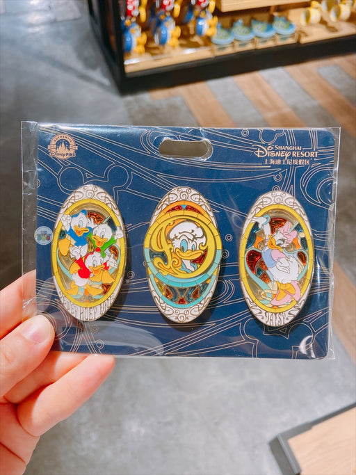 SHDL - Donald, Daisy Duck and Huey, Dewey, and Louie Stainless Glass Pins Set
