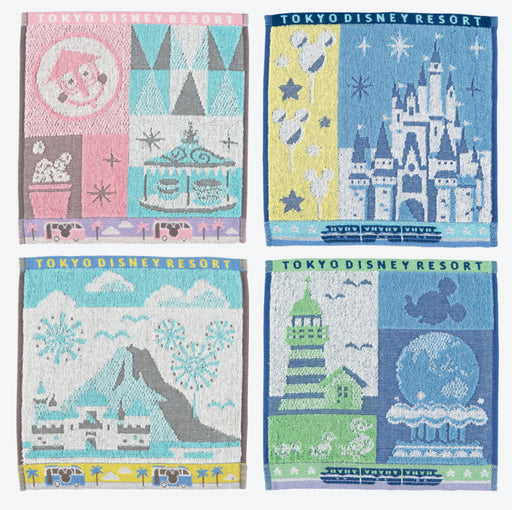 TDR - Tokyo Disney Resort Icons 4 Mini Towels Set (Release Date: Aug 3)