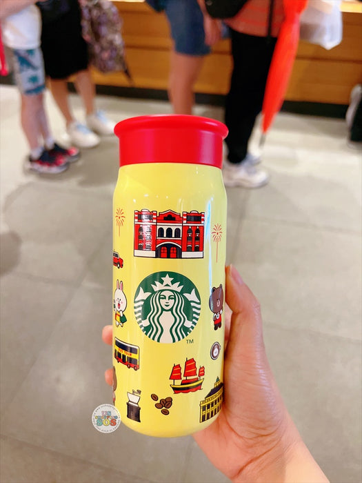 Starbucks Hong Kong - Starbucks® X LINE FRIENDS in Hong Kong Collection - Brown & Cony Steel Water Bottle 12oz