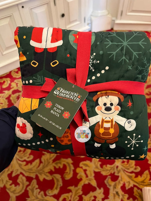 WDW - Epcot World Showcase Germany 🇩🇪 - Fröhliche Weihnachten! 2026 - Mickey & Friends Blanket Throw 50”x60”