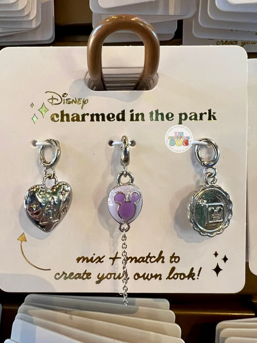 DLR/WDW - Charmed in the Park 2026 - Heart, Mickey Balloon & Park Logo Charm Set