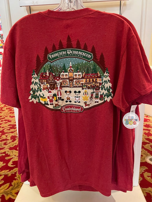 WDW - Epcot World Showcase Germany 🇩🇪 - Fröhliche Weihnachten! 2026 - Mickey & Friends Red Graphic Tee (Adult)