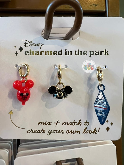 DLR/WDW - Charmed in the Park 2026 - Mickey Balloon, Mickey Ear Hat & Monorail Charm Set